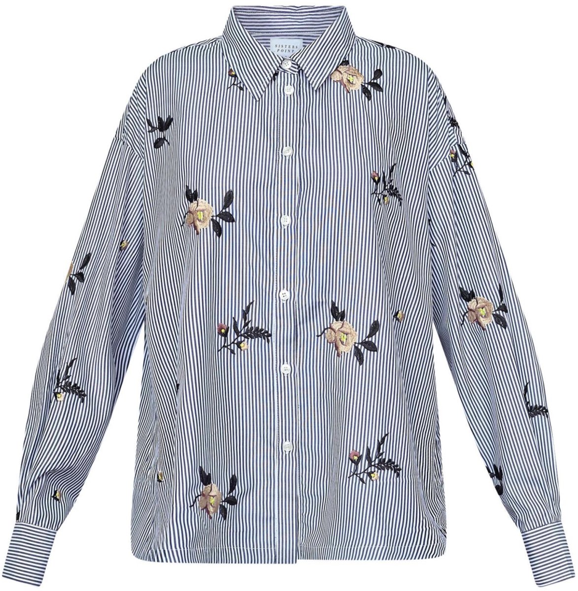 SISTERS POINT Enola-Sh - Dames blouse - Navy Stripes Emb - Maat XL