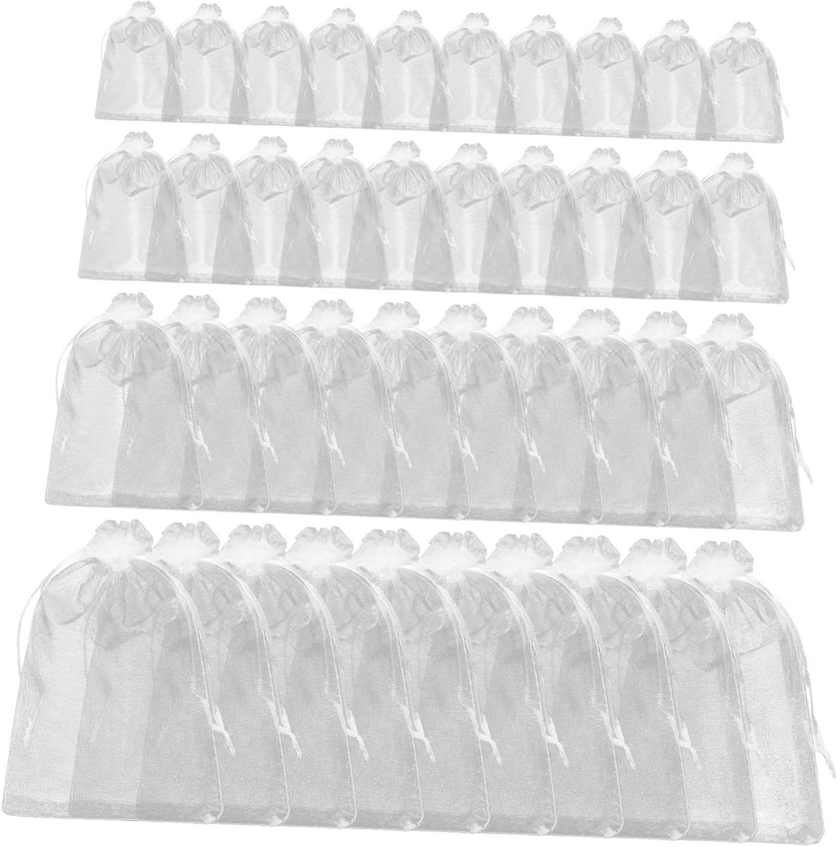 Organza Nettasjes - Fruit Beschermzakjes - Fruit Beschermen - Lichtdoorlatend Mesh - Verschillende Maten - Wit