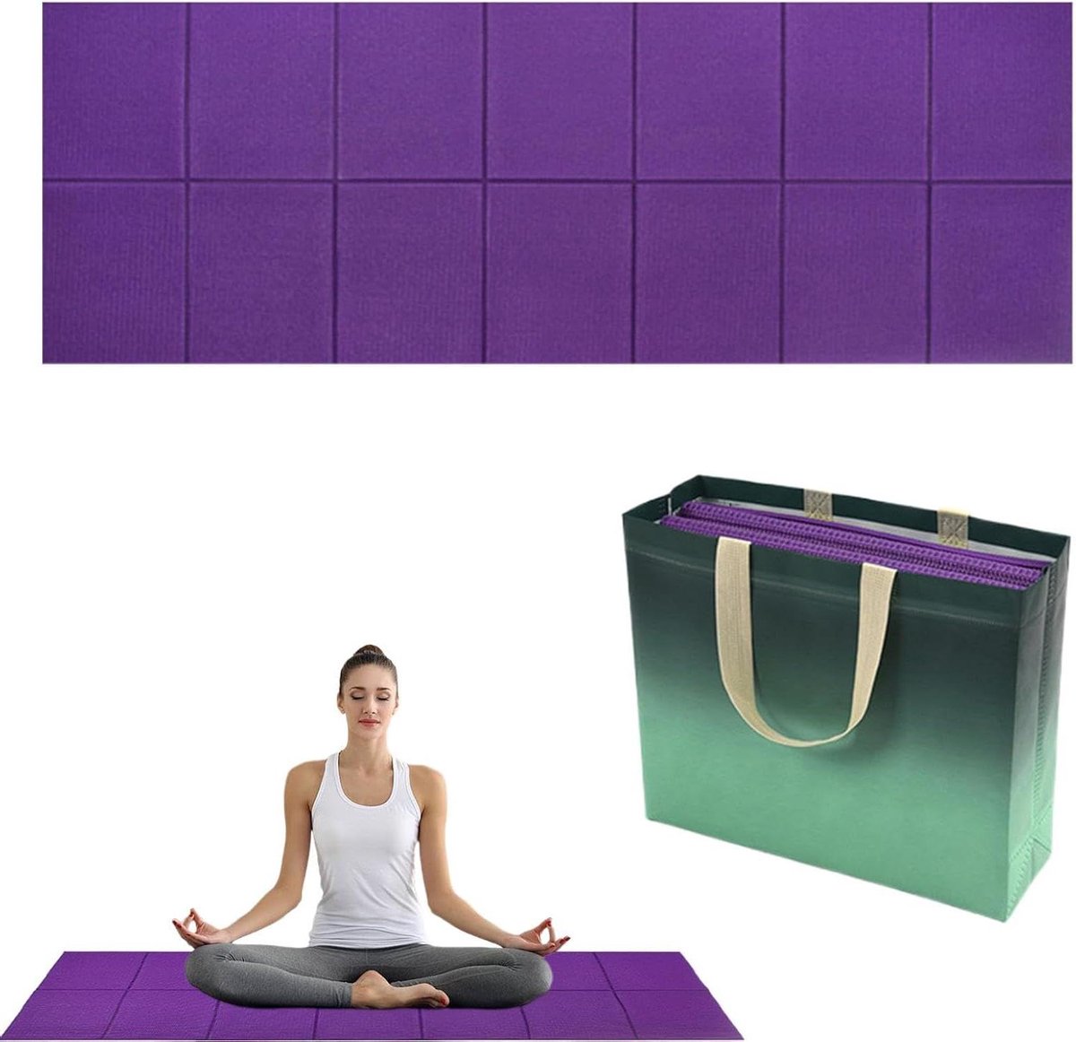 Kampeer Mat - Yogamat Fitnessmat - Outdoor Ontspanning - Snel Drogen - 173x61 cm - Violet