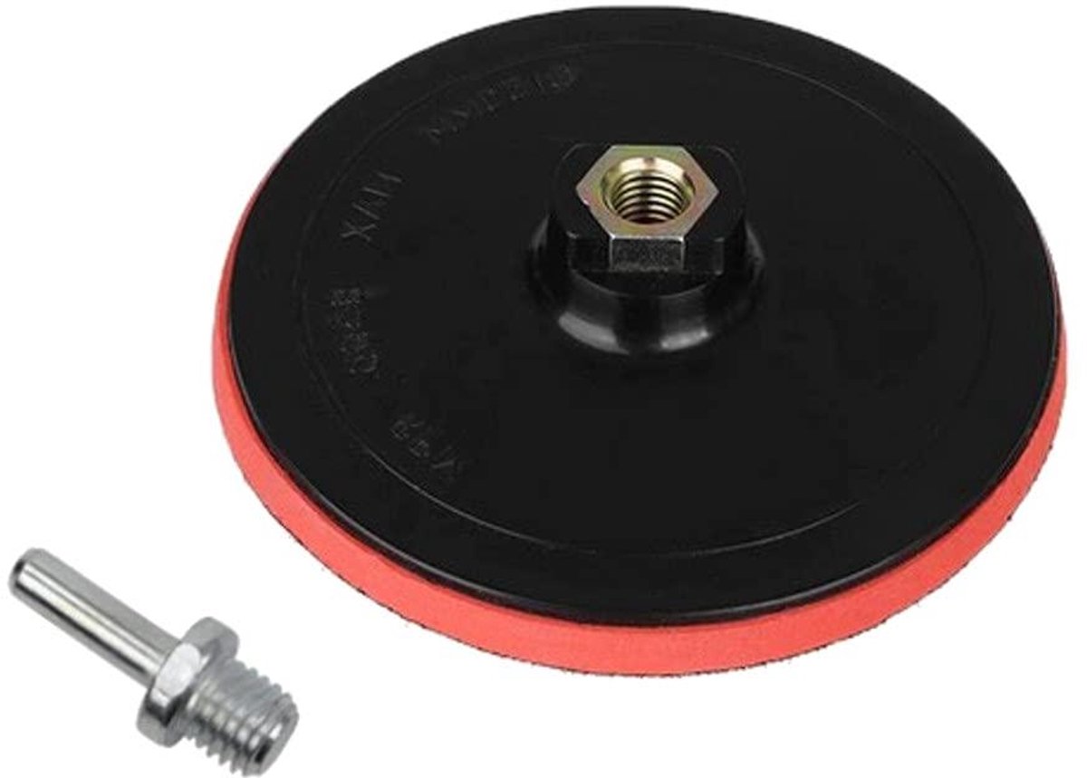 Klittenband Schuurplaat - Steunschijf Polijstschijf - Materiaal Bewerken - M14 Spandoorn Adapter - 150 mm Diameter - Grijs
