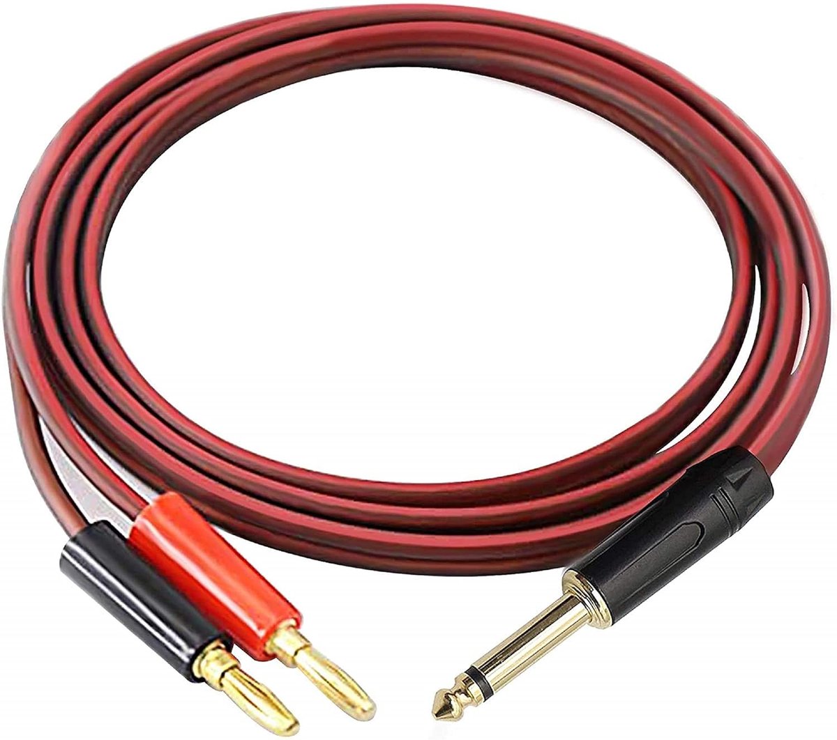 MEIRIYFA 6.35mm to Banana Plug Speaker Cable, 1/4 TS Speaker Cable Audio Cable HiFi OFC Speaker Wire for DJ - ShopVlot