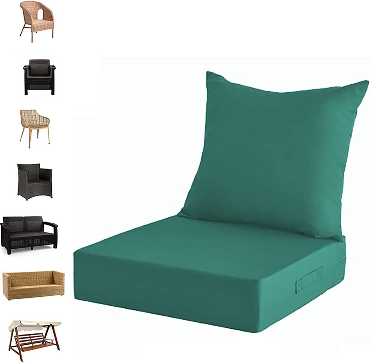 Tuinmeubelzitkussens Set - Buitenstoel Kussens - Comfort Verhogend - Waterafstotend Polyester - 55 x 55 cm - Grijs