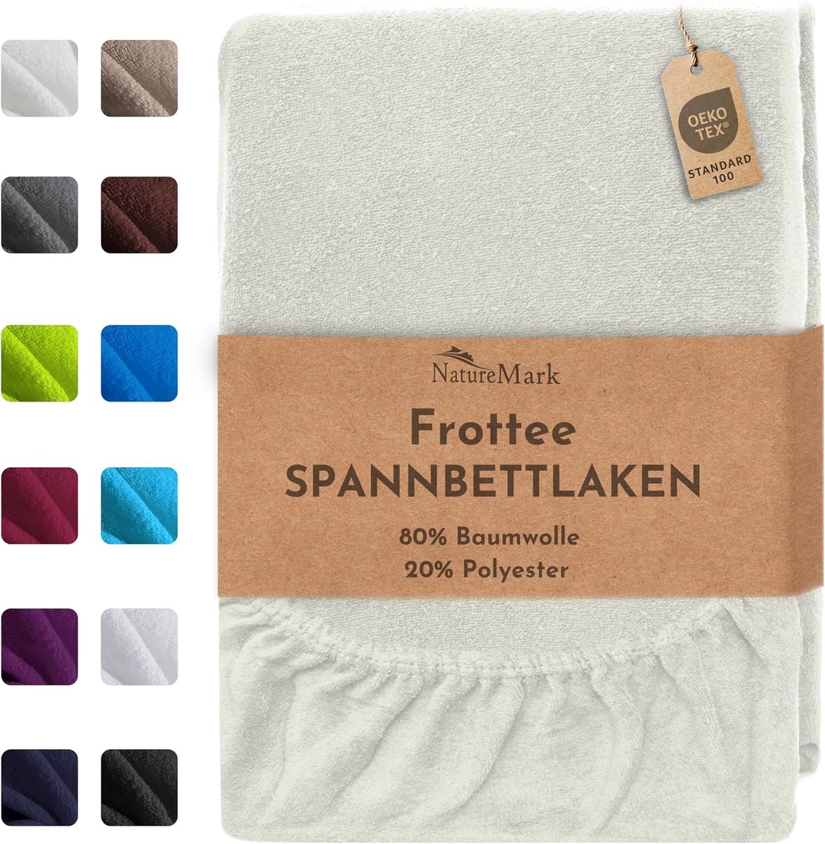 SnelShoppen - Frottee Hoeslaken - Hoogwaardige Kwaliteit - Ademend en Huidvriendelijk - 140 x 200 / 160 x 200 cm - Natuurlijke en Crème Kleur - Perfec