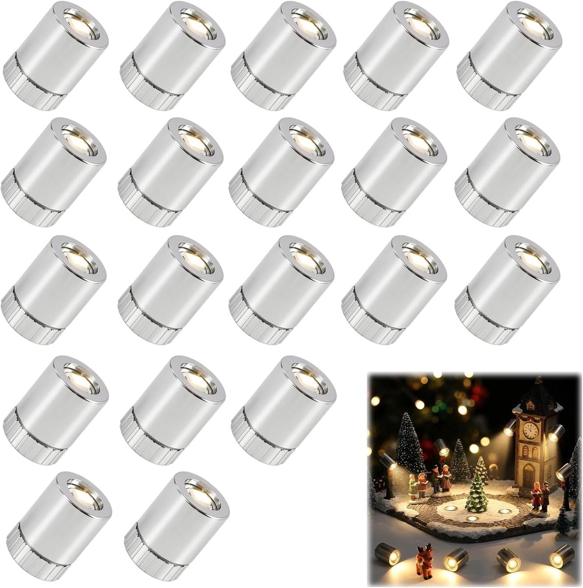 Mini LED lampjes 1,5 cm - warm wit licht - met batterijen - ideaal voor miniaturen - SnelShoppen