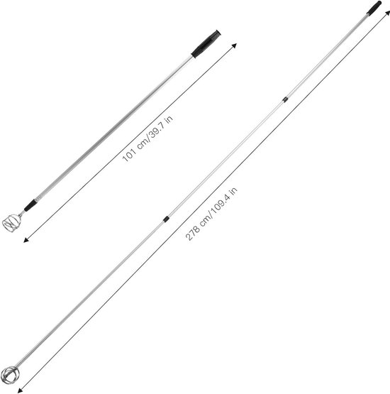 Golfbal Retriever - Golfbal Collector - Bal Verzamelen - Telescopisch Verstelbaar - Tot 278 cm - Zilver — afbeelding 3