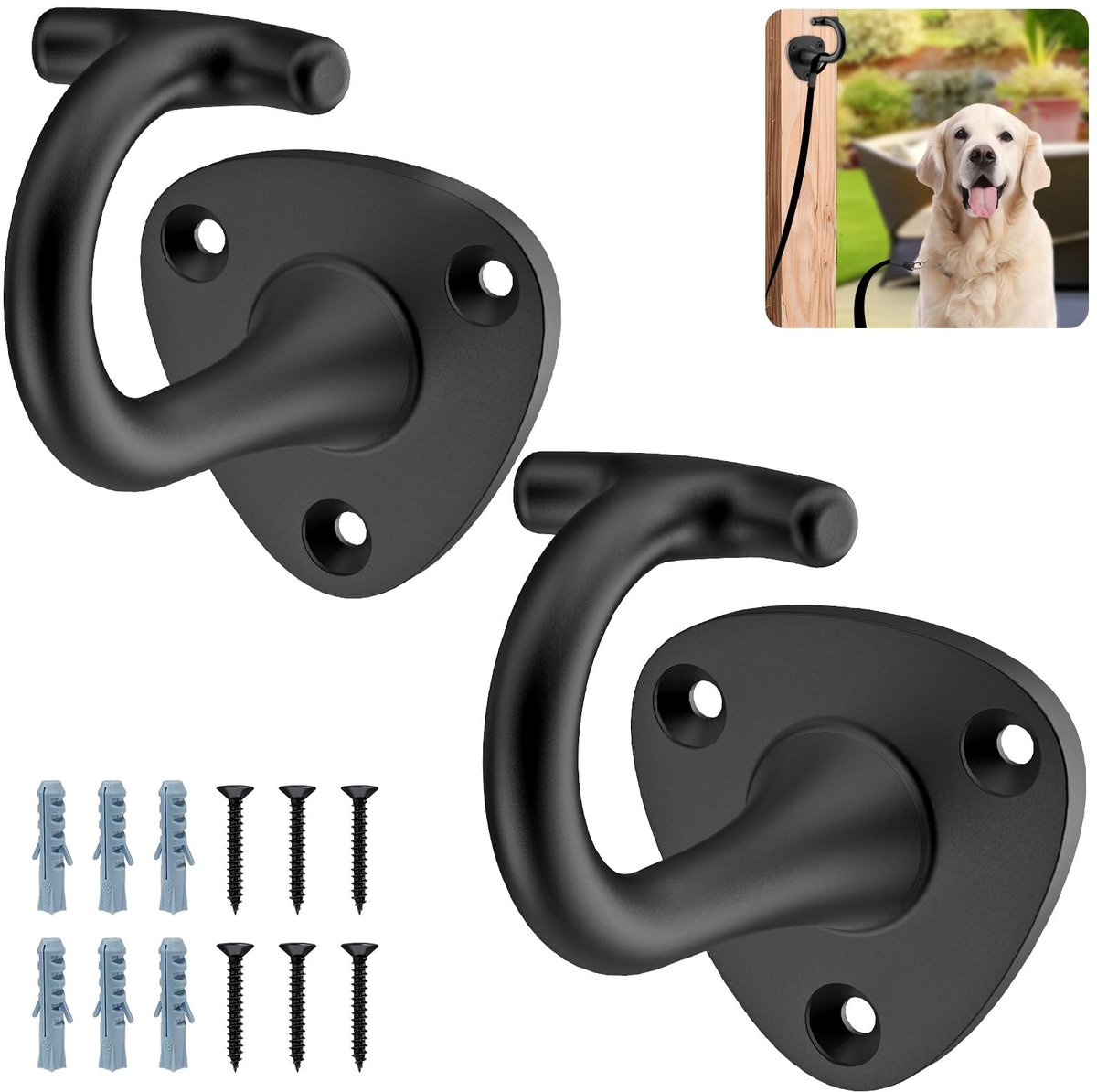 Omgoods - Hondenriem Haak voor Muur - Set van 2 Zware Haken voor Leash