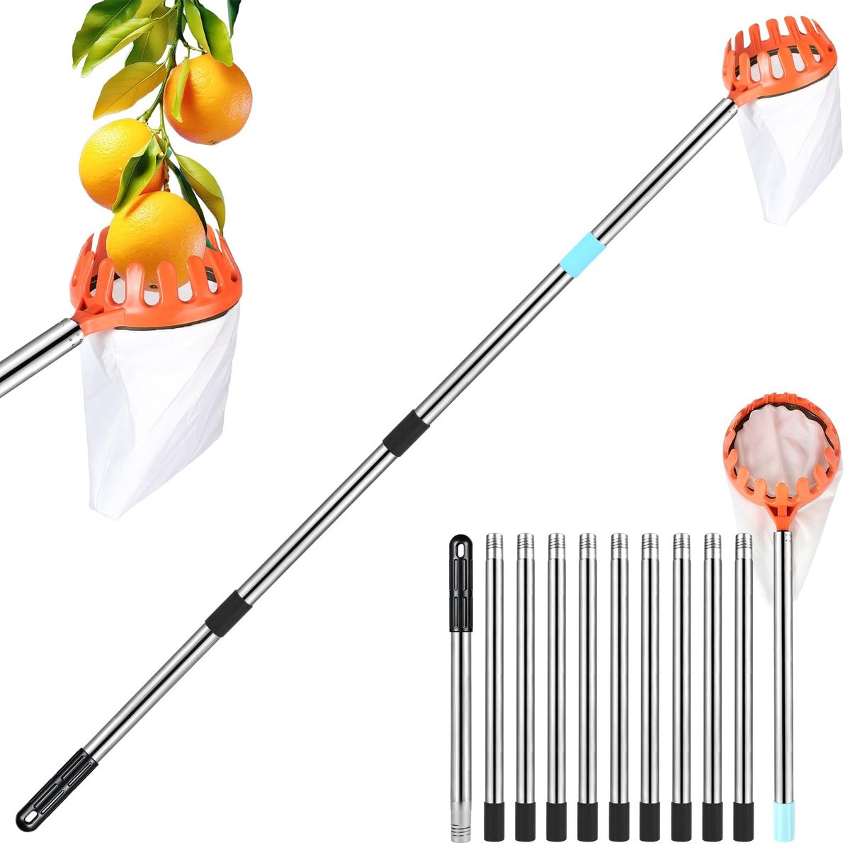 Omgoods - Fruitplukker met Telescopische Stang van Lichtgewicht Aluminium