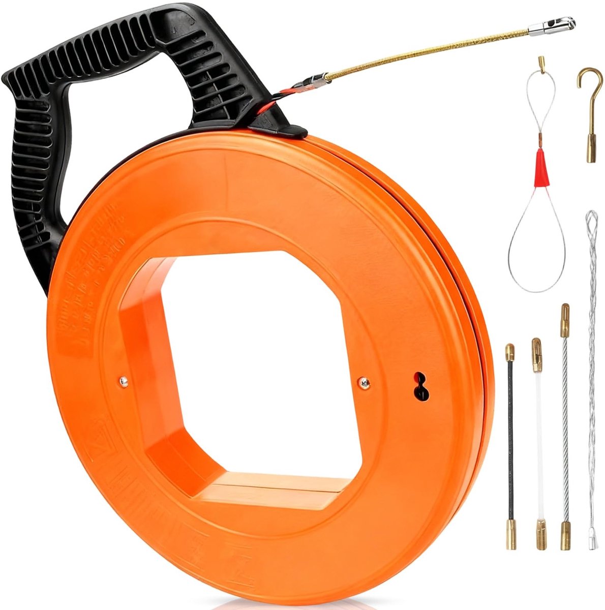 Omgoods - 30 m Kabeltrekker met 6 Adapterkoppen