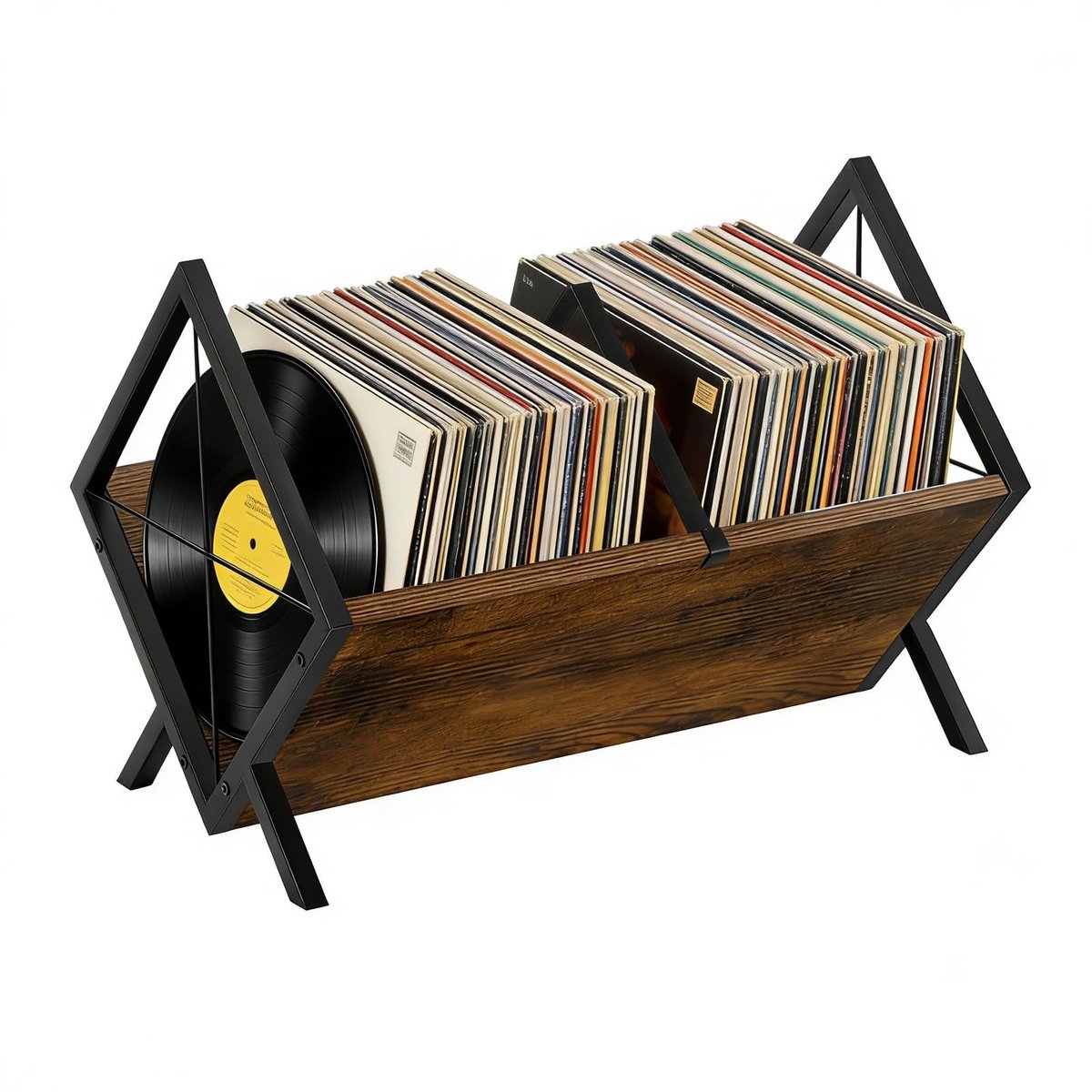 Omgoods - Vinyl Recordhouder met Verstelbare Scheidingswanden