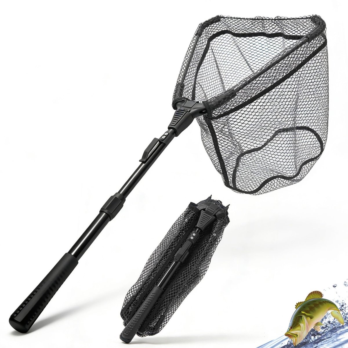 Omgoods - Opvouwbaar Rubber Vangnet met Telescopische Handgreep