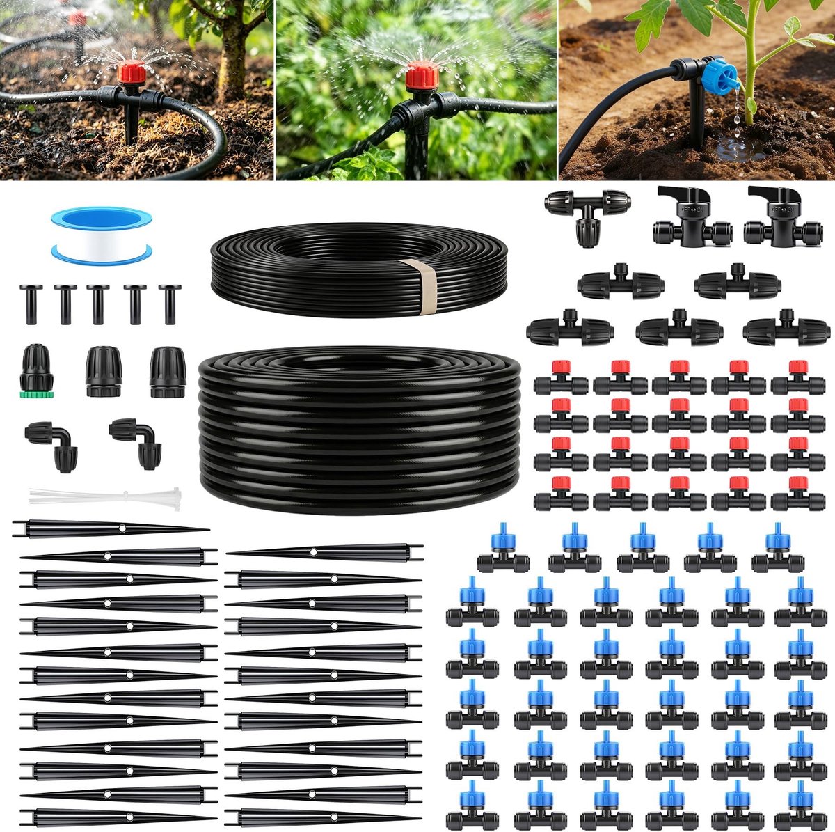 Omgoods- Druppelirrigatieset waterbesparend - Tuinirrigatiesysteem - 101 accessoires - Flexibel - Efficiënt - Nauwkeurige druppeltechnologie - Irrigatiesysteem