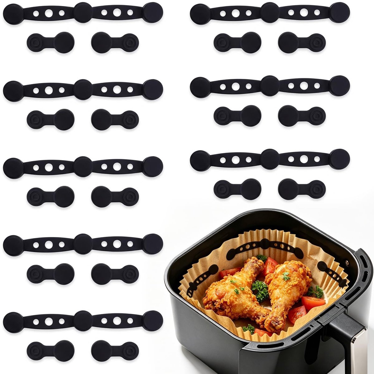 Omgoods Set van 8 Siliconen Magneten voor Airfryer Accessoires