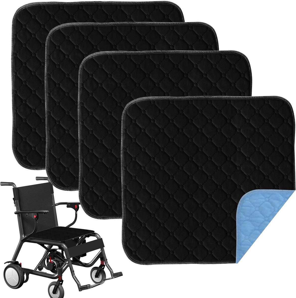 Omgoods - Set van 4 Wasbare Incontinentie Matten 50x50cm