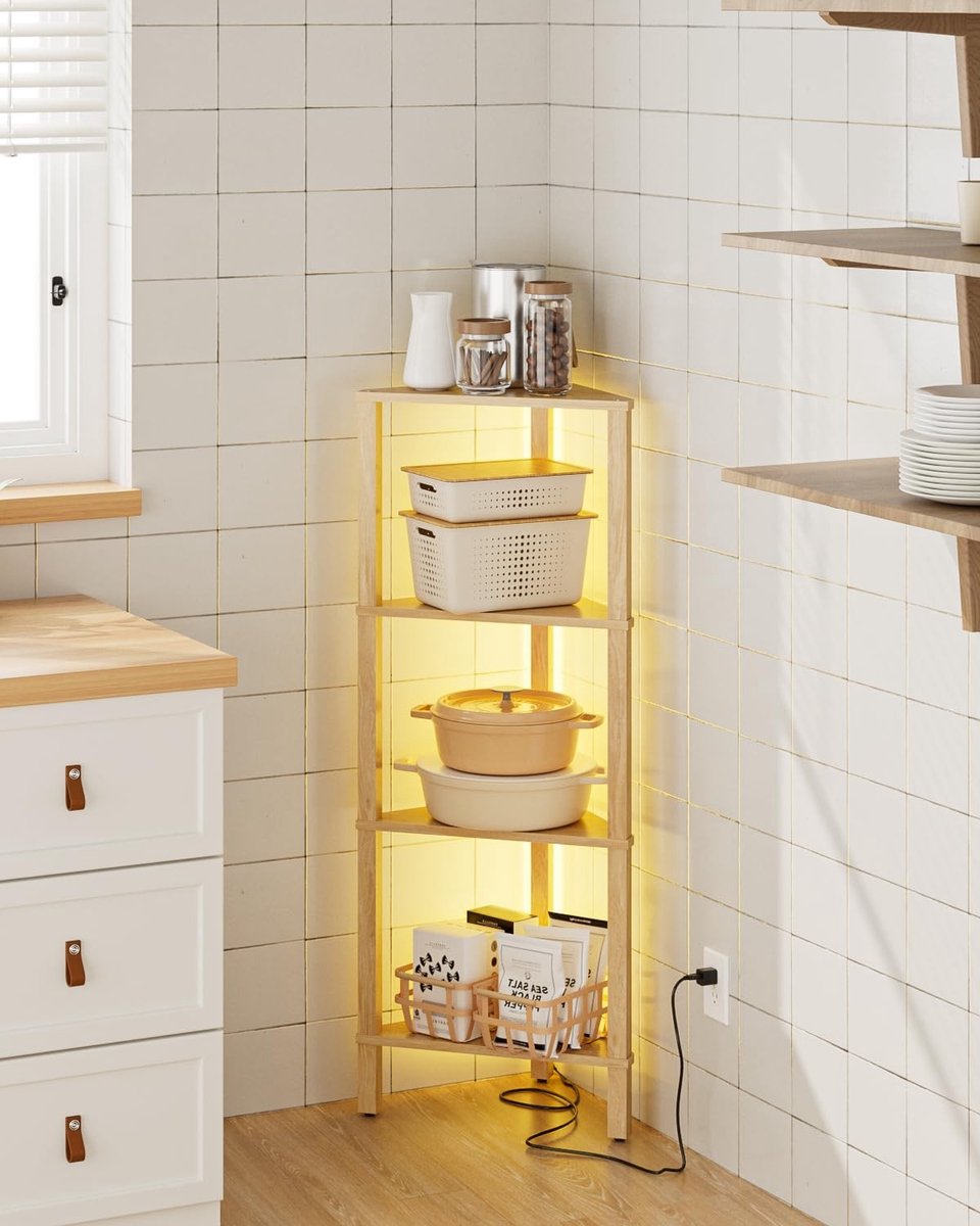 Omgoods - 4 Laags Hoekrek met LED Verlichting