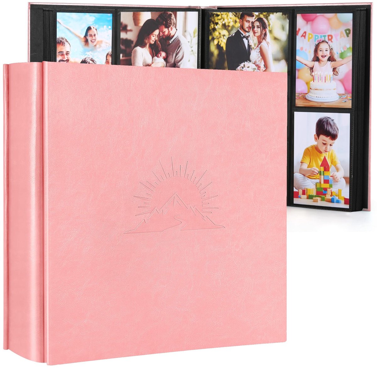 Omgoods - Fotoalbum voor 1000 Foto's van Kunstleer met Elegante Reliëf