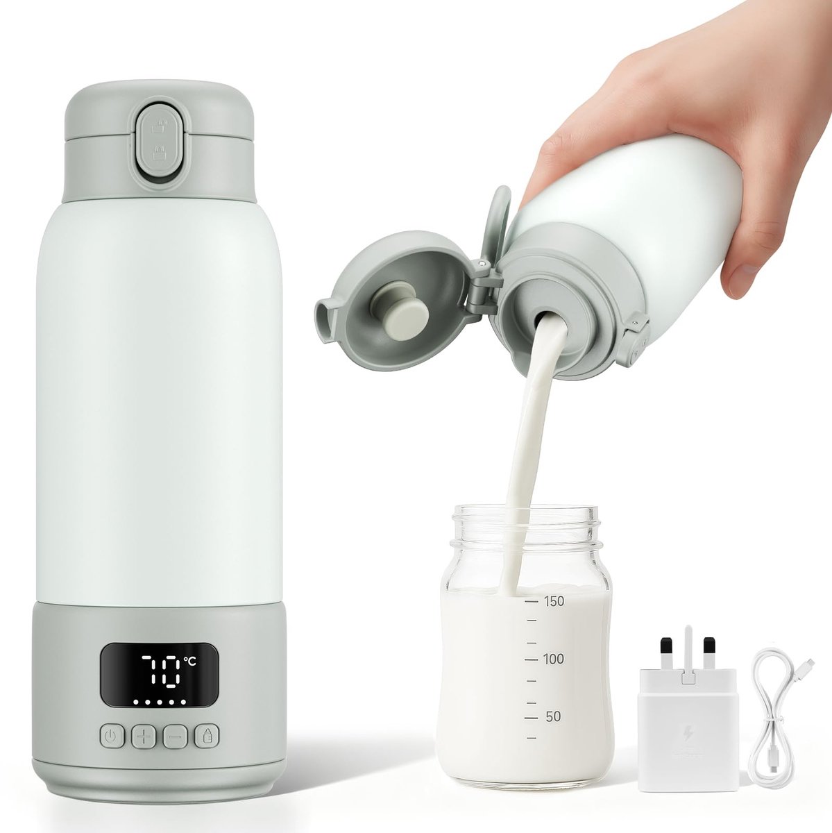 Omgoods - Draagbare Melkverwarmer voor Baby's met Instelbare Temperatuur