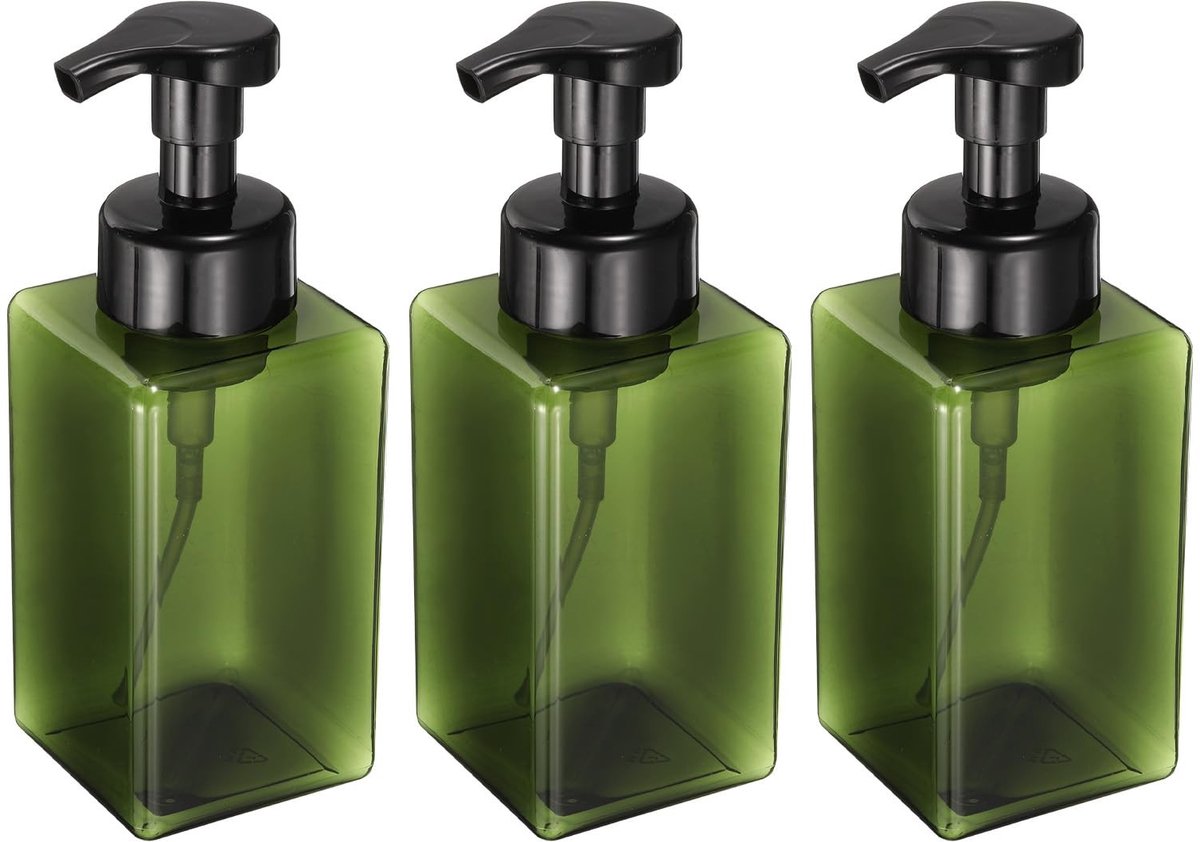 Omgoods - Set van 3 Lege Schuimpompflessen 450 ml Helder Groen