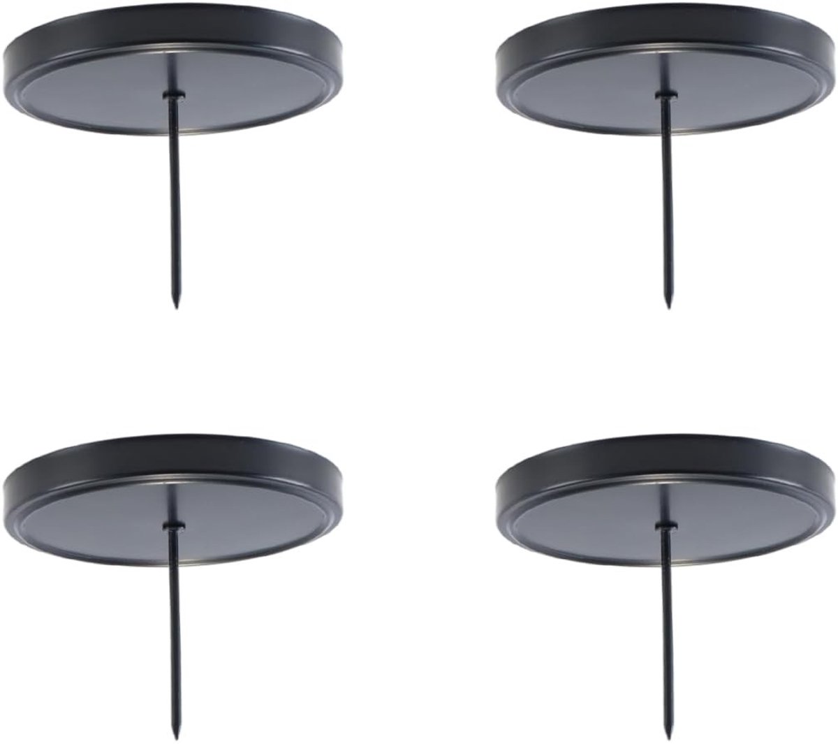 Omgoods - Set van 4 Zwarte Metalen Kaarsenhouders
