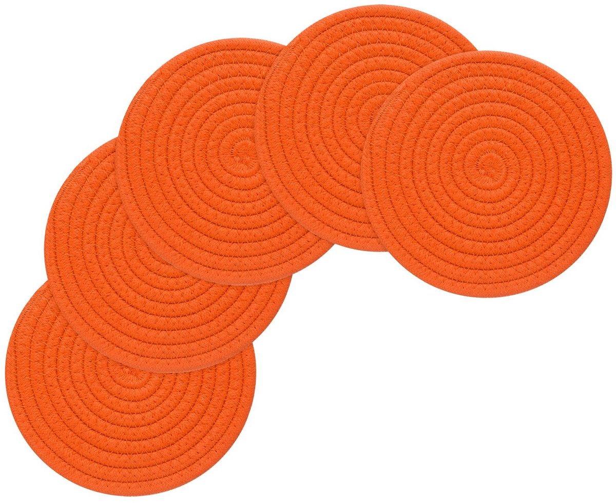 Omgoods - Set van 5 Hittebestendige Onderleggers voor Pannen, Oranje