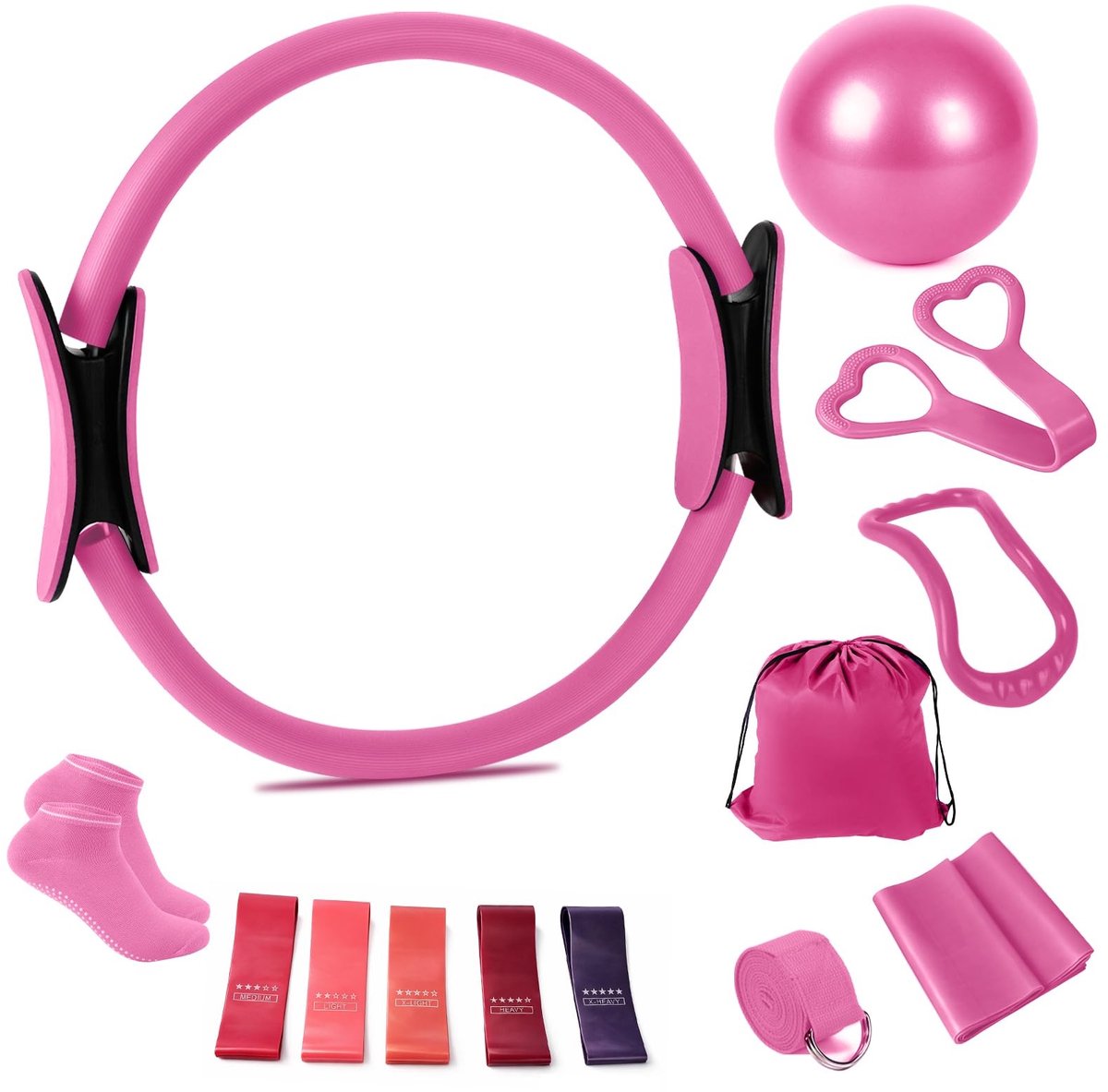Omgoods - Complete 13-delige Pilates Set voor Beginners met Yoga Bal en Weerstandsbanden