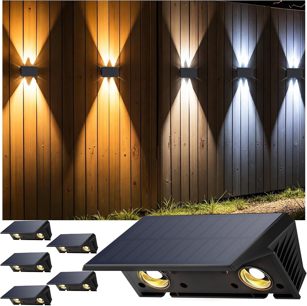 Tuinhek Verlichting voor Buiten - Sfeervolle Solar Lampen met 3 Kleurtemperaturen in 6-Pack voor Tuin en Terras
