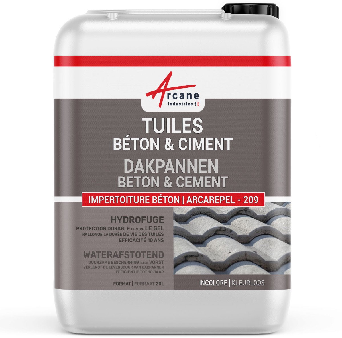 Kleurloze waterafstotende waterdichtingslaag voor daken van beton cement: ARCAREPEL - 209