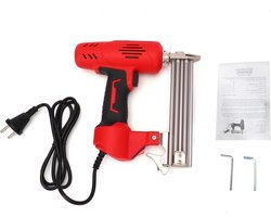 Elektrische Nietmachine - Spijkermachine Houtbewerking - Houtskeletbouw Timmerwerk - 2600W Koperen Motor - 15-30 mm nietjes - Rood
