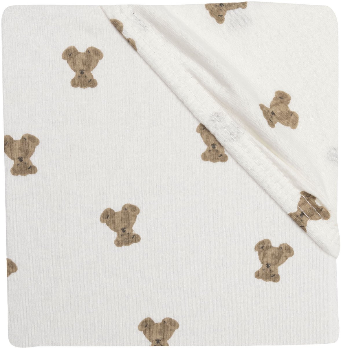 Jollein Hoeslaken Wieg - 40/50x80/90cm - Jersey - Mini Teddy Bear