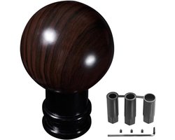 XhuangTech Wood Grain Car Gear Shift Knob, Round Ball Aluminum Auto Gear Shift Knob for Most Manual Automatic Car - ShopVlot