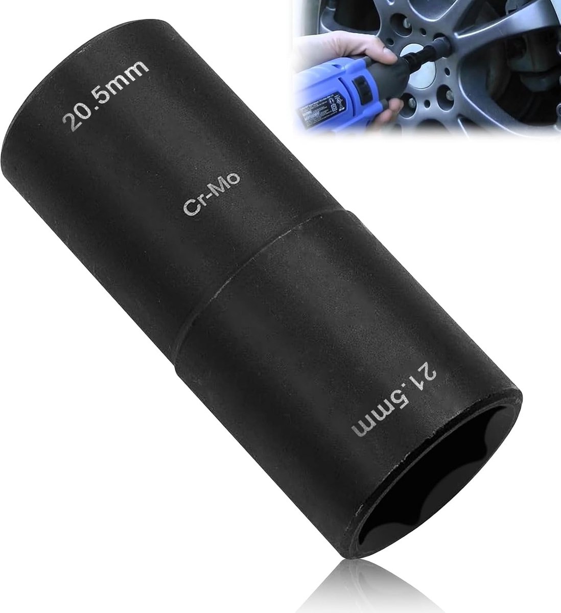 SnelShoppen - Dubbele Hoofd Wieldop Sleutel 18.5 mm x 19.5 mm - Impactsleutel 1/2 Inch Aandrijving - Hoogwaardige CR-MO Materiaal voor Ford en Land Ro
