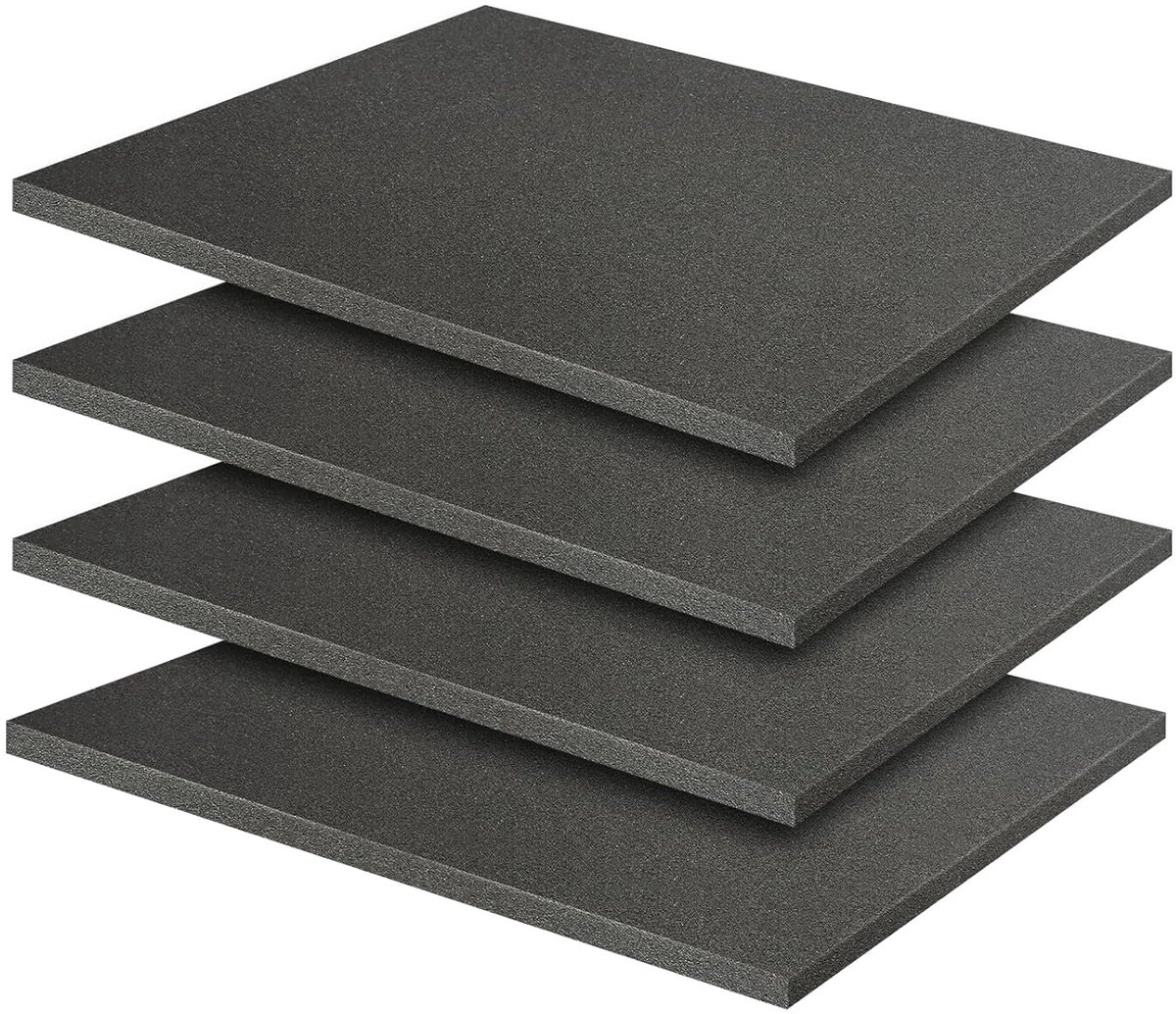 Polyurethane Foam Pack of 4 40 x 30 x 1 cm Foam Custom Cut Tool Case Camera Case Foam for Tablet Top Miniatures Case - ShopVlot