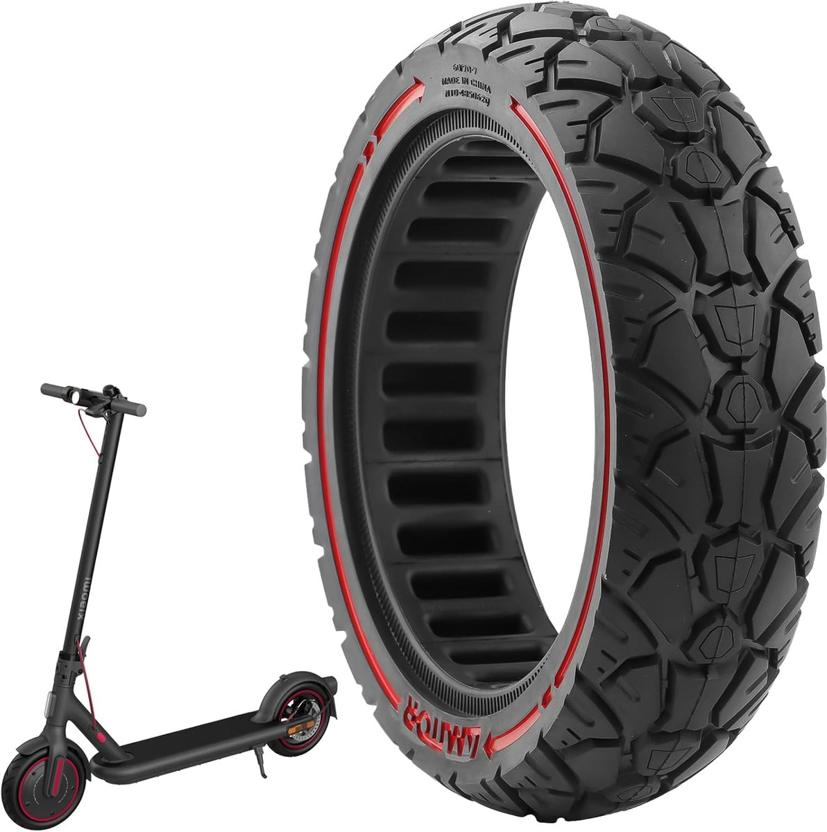 SnelShoppen - 60/70-7 Vervangingsbanden 10 Inch - Volle Rubber Banden voor Xiaomi 4 Pro Elektrische Scooter - Antislip, Lekvrij, Explosiebestendig (Ro