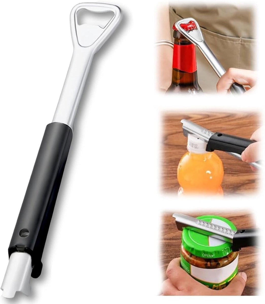 SnelShoppen - Flessenopener voor Senioren, Glazen Ovenbrander, Schroefdopopener, Handige Hulp bij Artritis, Keukenaccessoire voor Makkelijk Openen van