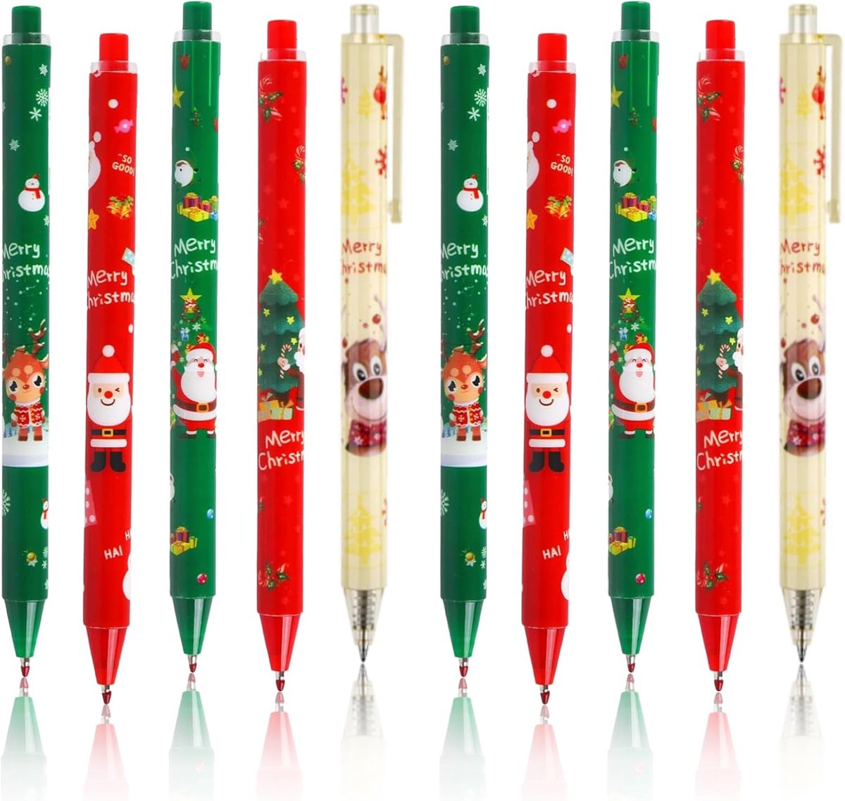 Ballpoint pennen kerst - 30 stuks - gelpennen met kerstontwerpen - soepel schrijven voor kinderen - ShopVlot
