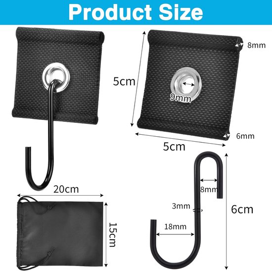 12 Pcs Loader Strip Hooks 5/6mm and 7/8mm, RV Awning Hooks for Tiller Rail, Camping Ticket Hooks, Tube Strip Hooks for - ShopVlot — afbeelding 5