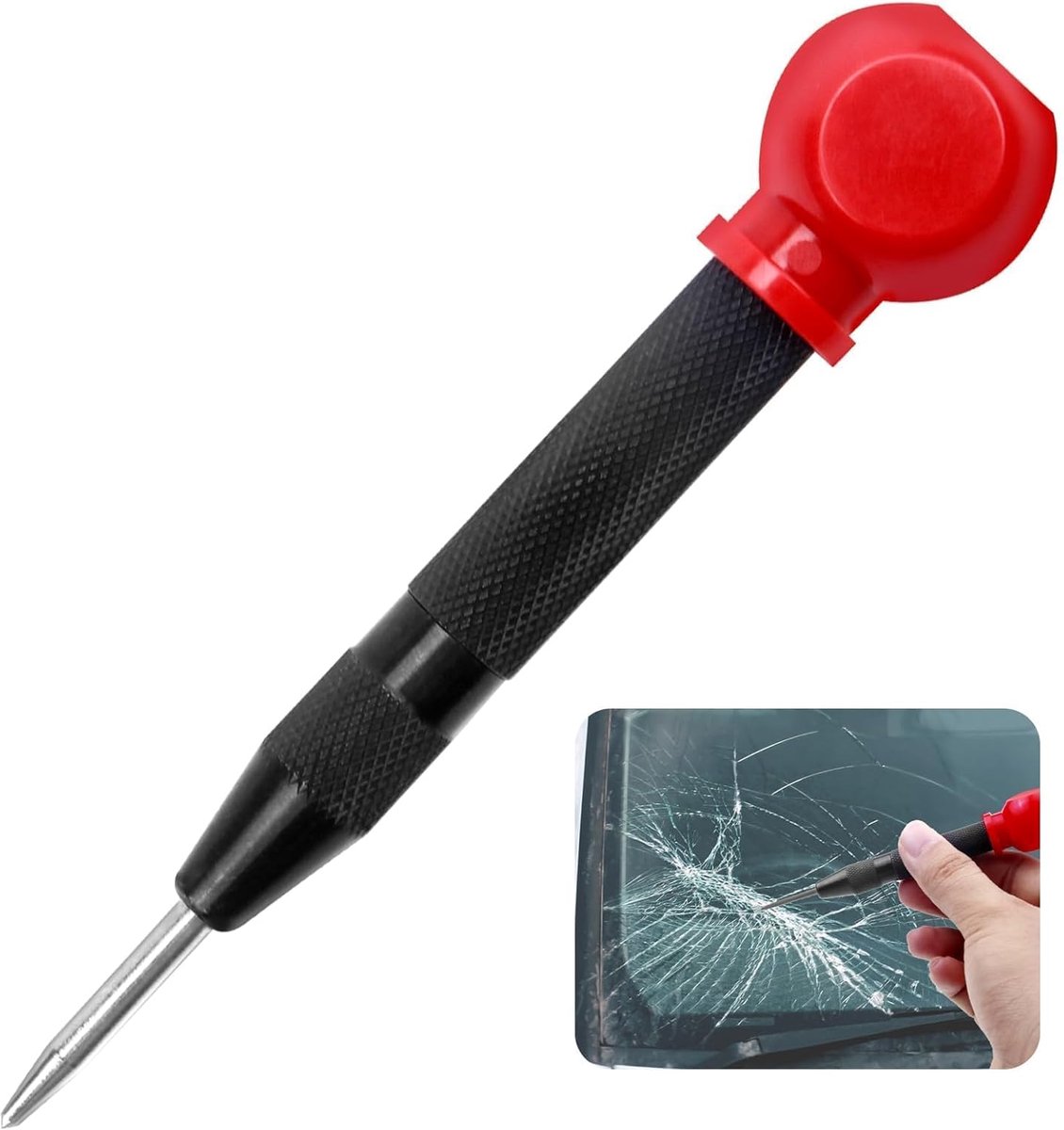 Automatische Centreer Stempel - Metaal Hout Glas - Markeren Boren - Verstelbare Druk - 13 cm Lengte