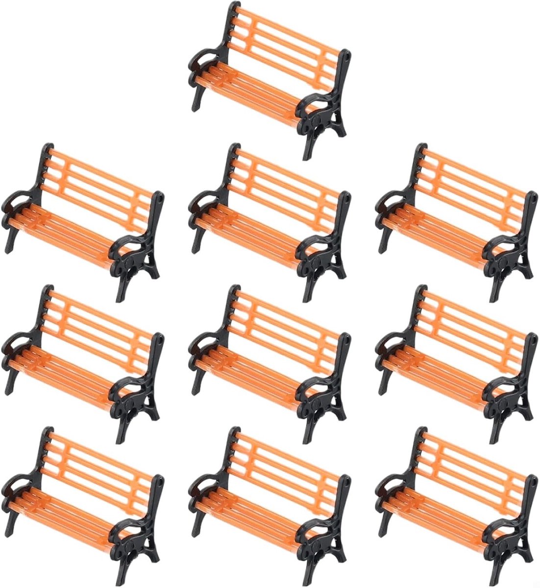 SnelShoppen - 10Pcs Model Trein HO TT Schaal 1:87 Bank Stoel Model Settee Straat Park Indeling Creatieve Decoratie voor Sandtafel Model Maken Buitensc