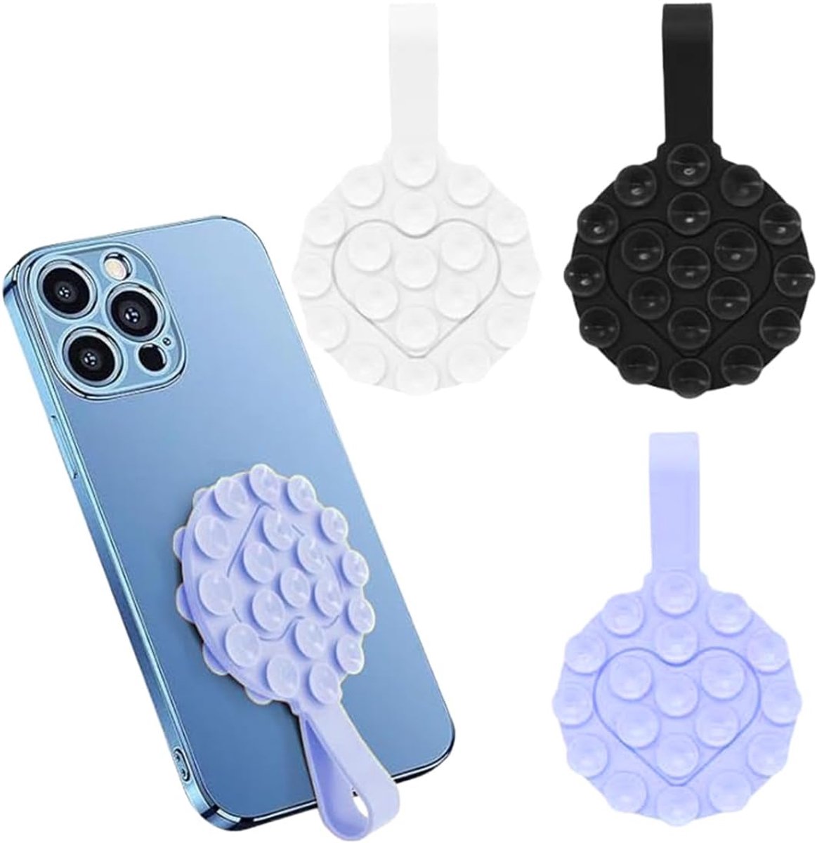 Mobiel zuignap hartvormig - siliconen - multifunctioneel - ideaal voor selfies - SnelShoppen