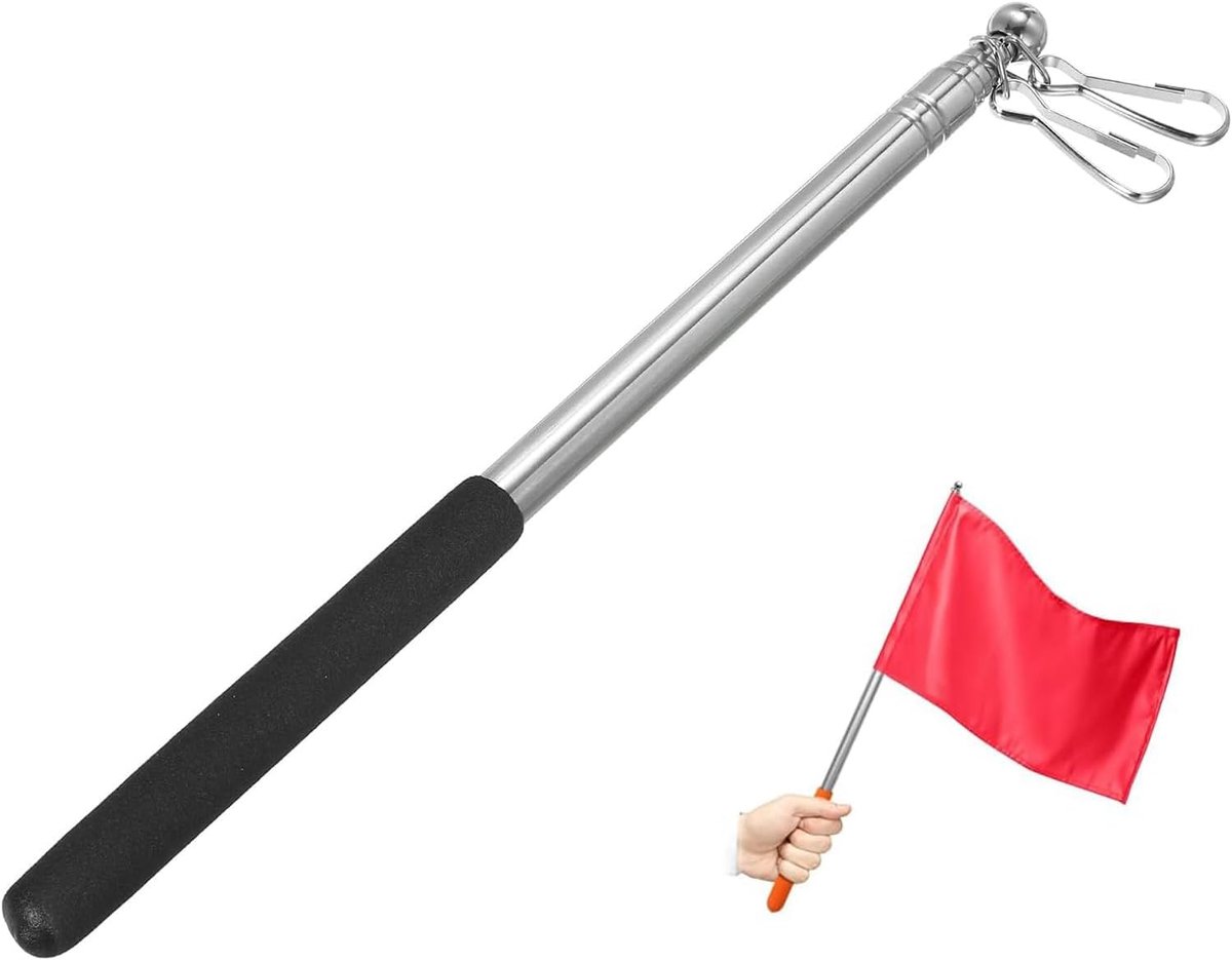 Telescopic flagpole, telescopic flag rod, stainless steel, travel guide, stainless steel, teacher for travel, camping - ShopVlot