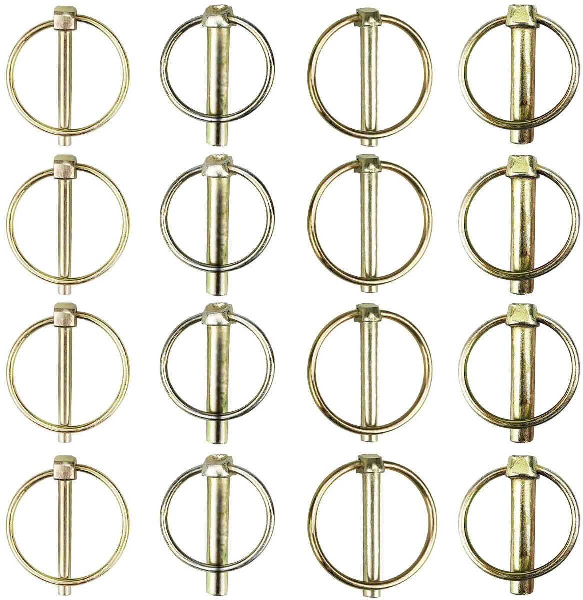 Ronde Veiligheidspelden Set van 16 Stuks - Stevige Stalen Retaining Pins voor Aanhangers, Tractoren en Landbouwvoertuigen