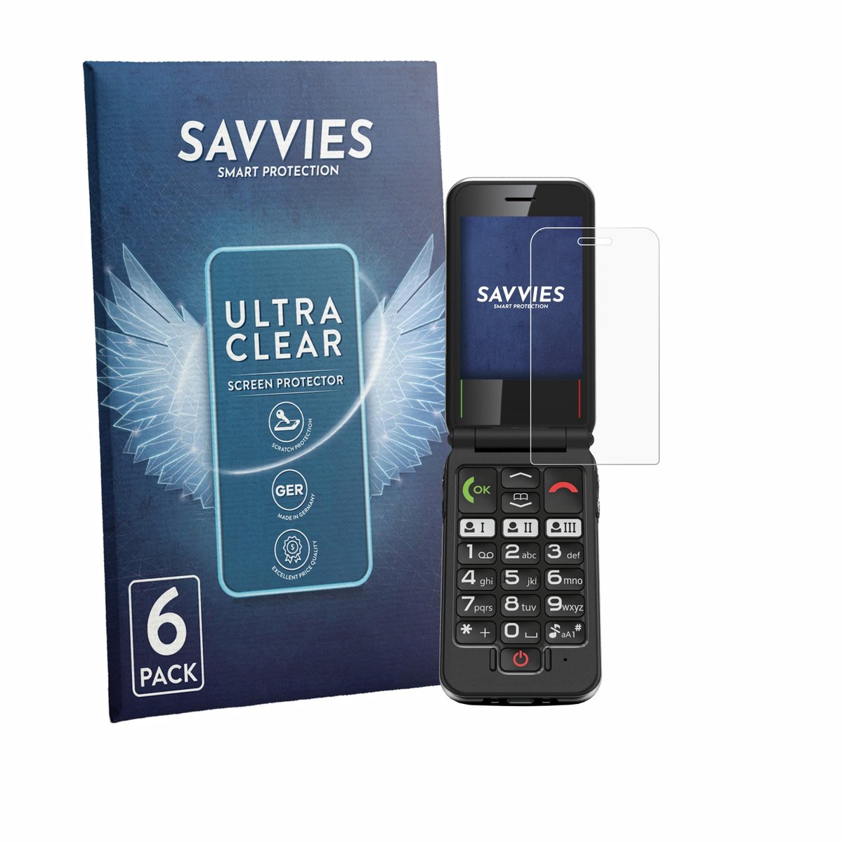 Savvies - Screenprotector voor Emporia Joy LTE - Folie Beschermfolie transparant 6 Stuks