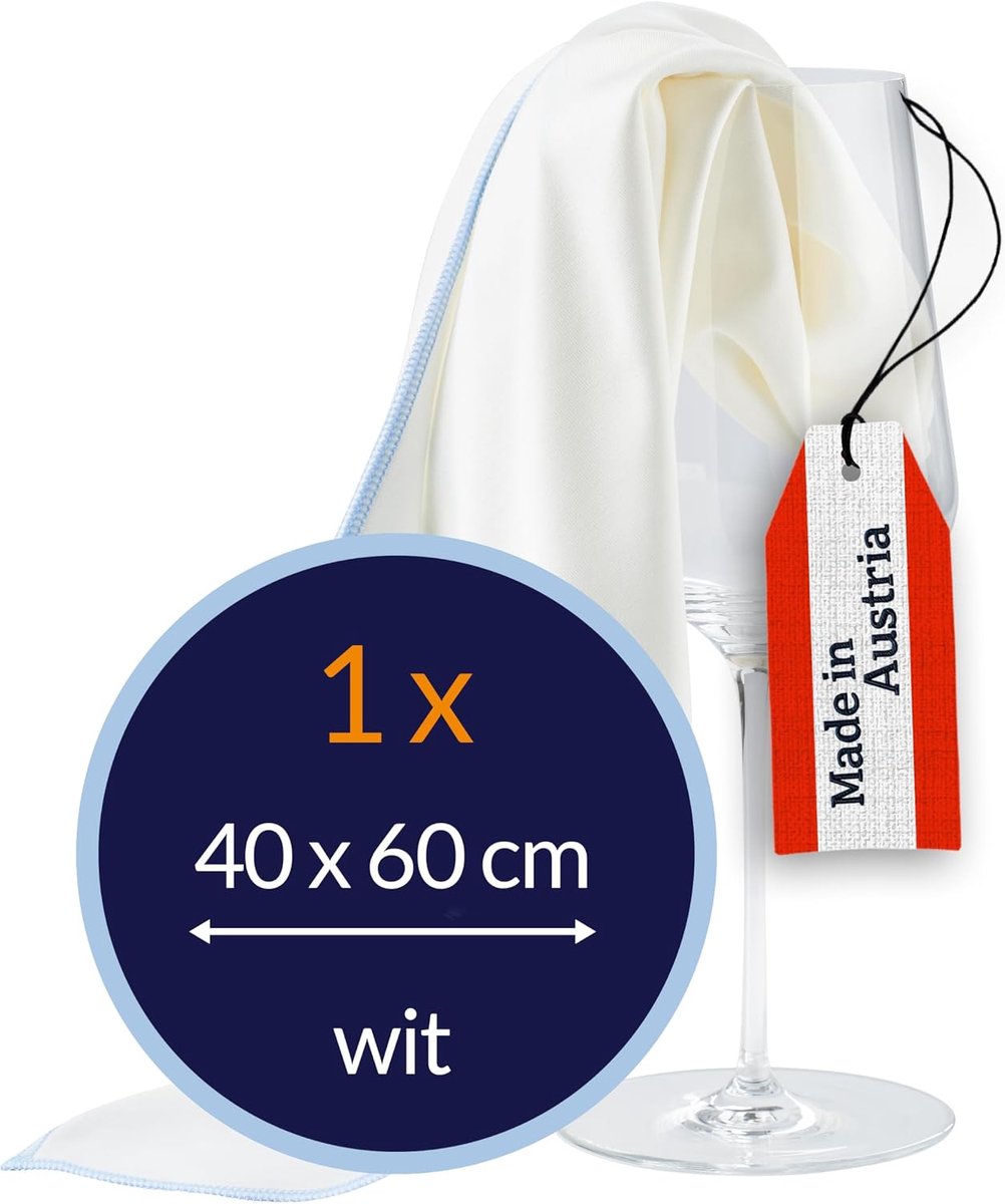 Glasdoek 40x60cm - Microvezel - Streeploos - Perfect voor wijnglazen - ShopVlot