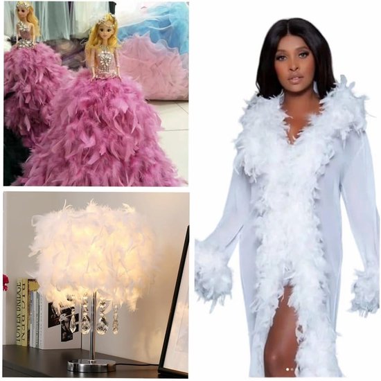 Kalkoenveren Trim Fringe voor Feest Trouwjurk Naaien Ambachten Kostuums Decoratie Pack van 2 Yards (Paars) — afbeelding 4