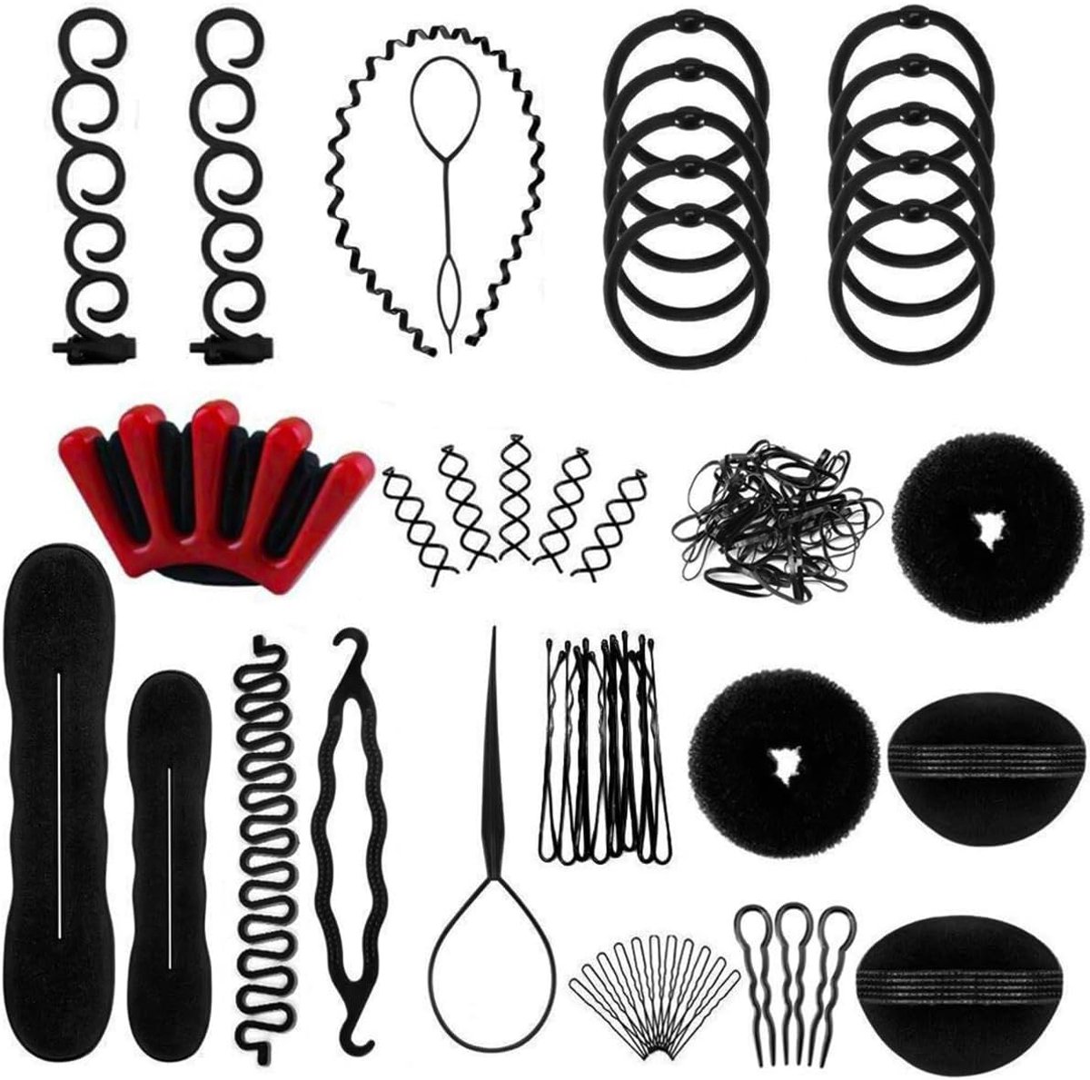 Haar Styling Set 25Pcs Diy Vrouwen Haaraccessoires Braid Haar Ontwerp Styling Tools Accessoires Haarspeld Holding Magic Vlechten Twist Curler Tool Kit