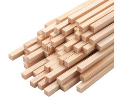 1/4" x 15" Vierkante Houten Plugstangen, 50 STKS Kleine Vierkante Houten Pluggen Onvoltooide Hout Craft Sticks Hardhout Stukken Houten Strips voor Kunst en DIYers, DIY Projecten Home Decor