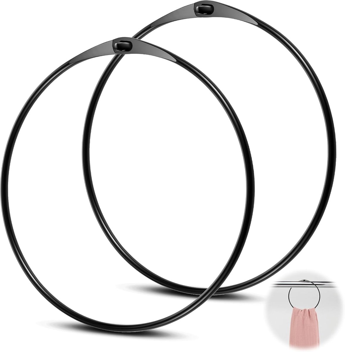 Warenring Groot Sleutelring Zwart Veelzijdige Metalen Ring met Eenvoudige Sluiting voor Truienopslag om Sleutels, Kleding en Tassen op te Hangen, zwart, 150 mm