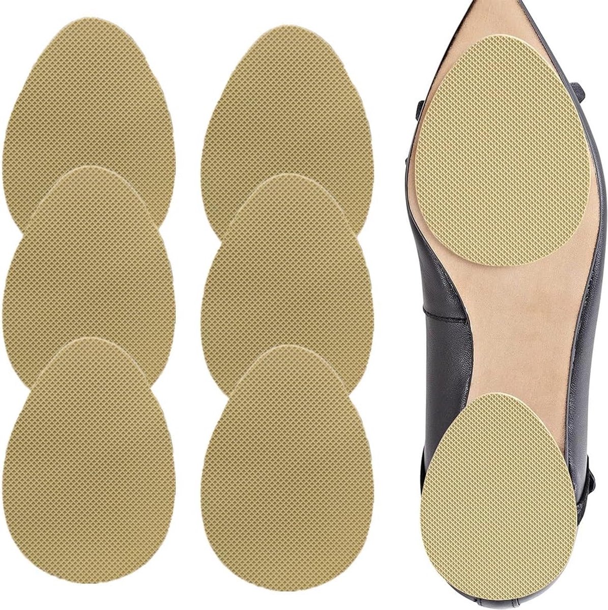 6 stuks anti-slip stickers voor schoenen, hoogwaardige rubberen pads, antislip schoenzool, lichtdoorlatend en duurzaam, voor hoge hakken, sandalen, laarzen