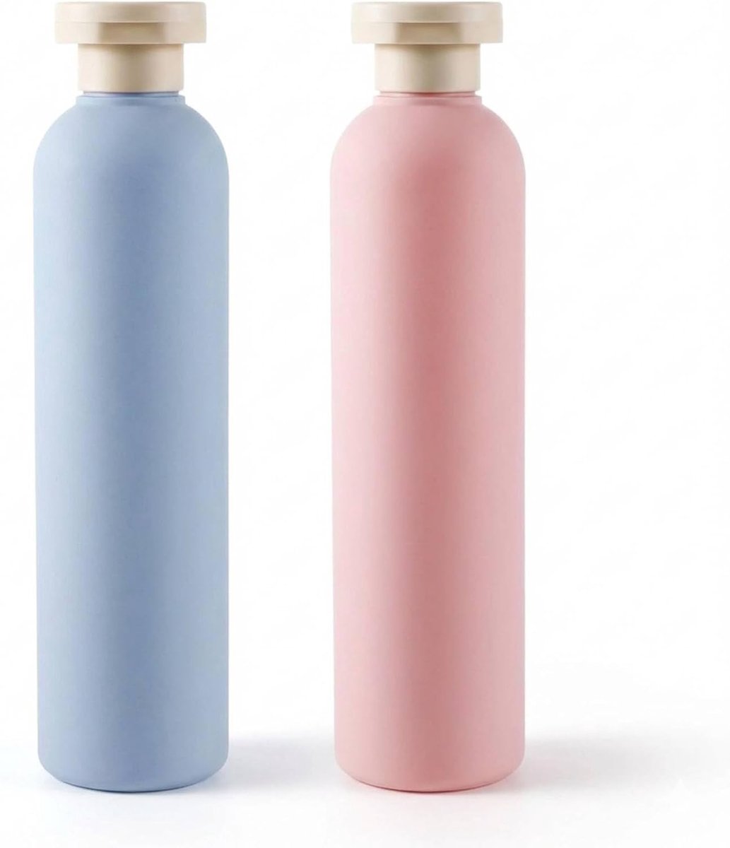 Knijpflessen 260 ml, Navulbare Reisflessen 2 stuks met Schijfdop en Klapdeksel, Lekvrije Siliconen Reisflessen, Reisaccessoires voor Shampoo en Conditioner