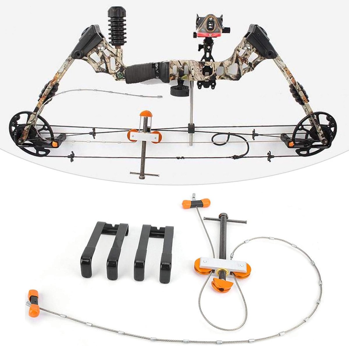 Druk Pijl Boog-Metalen Draagbare Outdoor Compound Boog Druk Quad Beugel Set Jacht Boogschieten Pijl Schieten Tool