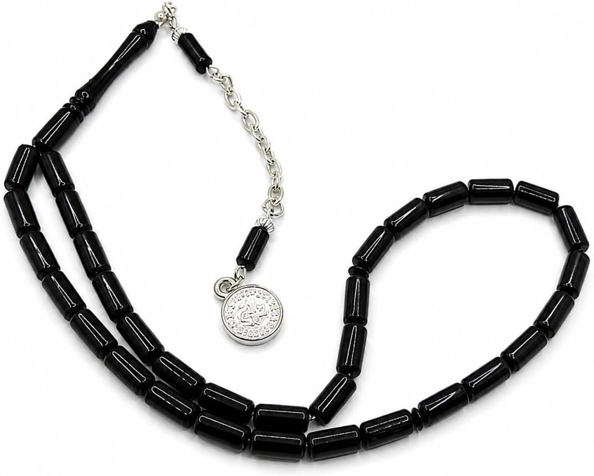 Kralen acryl cilindervorm Misbaha Tasbih islamitische gebedskralen voor heren 12 mm x 6 mm 32 cm